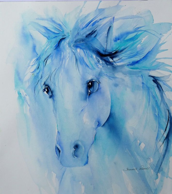 Original watercolour horse 